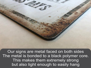 Semi Custom Vintage Rectangular Metal Sign