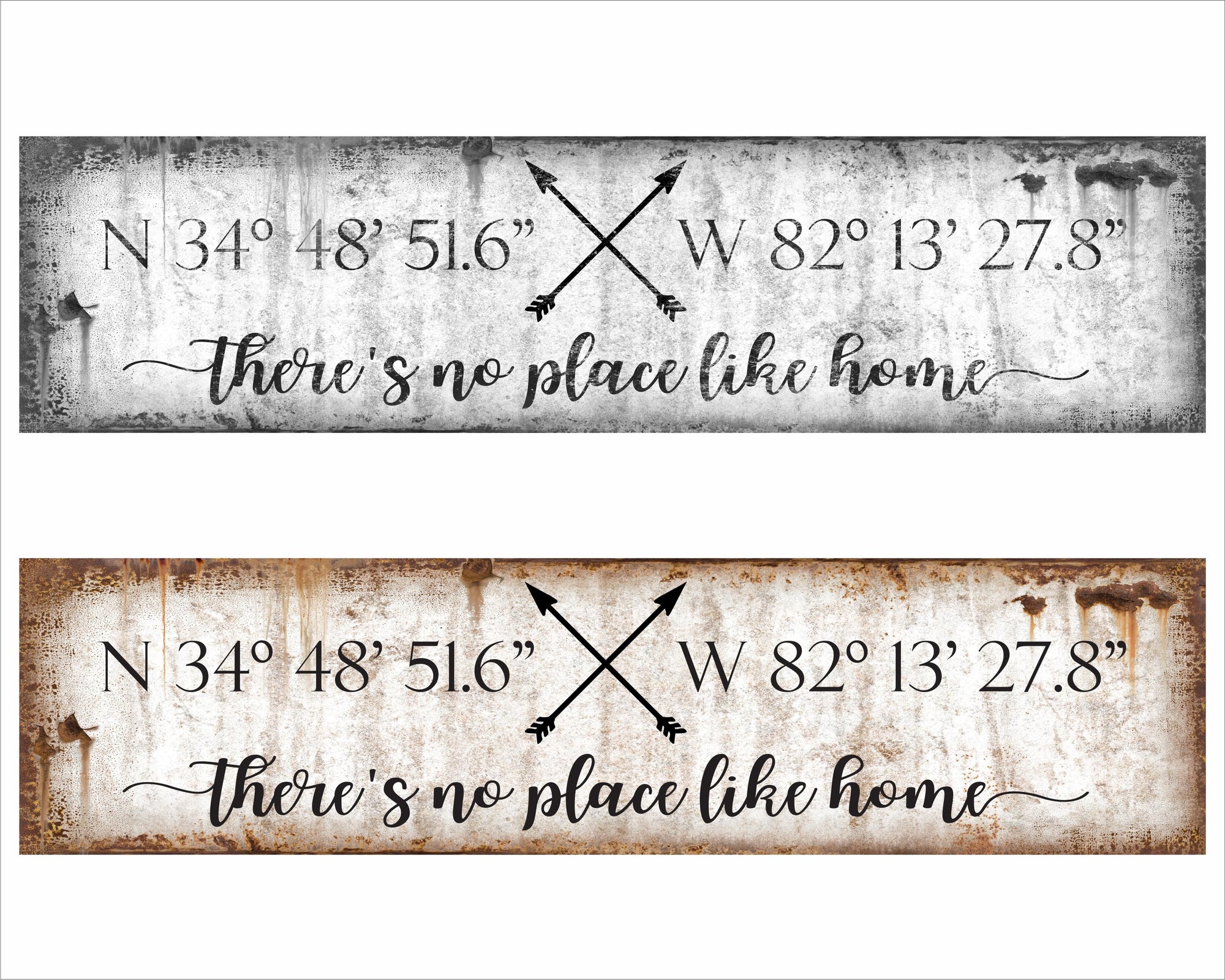 There's No Place Like Home: Personalized Vintage Rectangular Metal Sign
